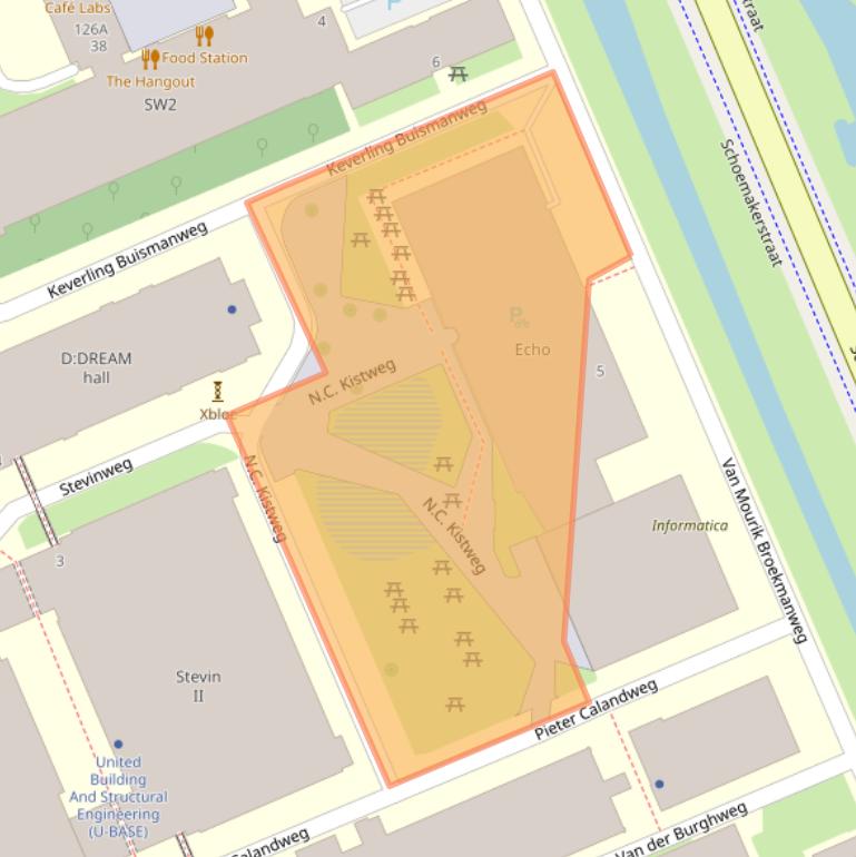 Kaart van postcodegebied 2628CG.