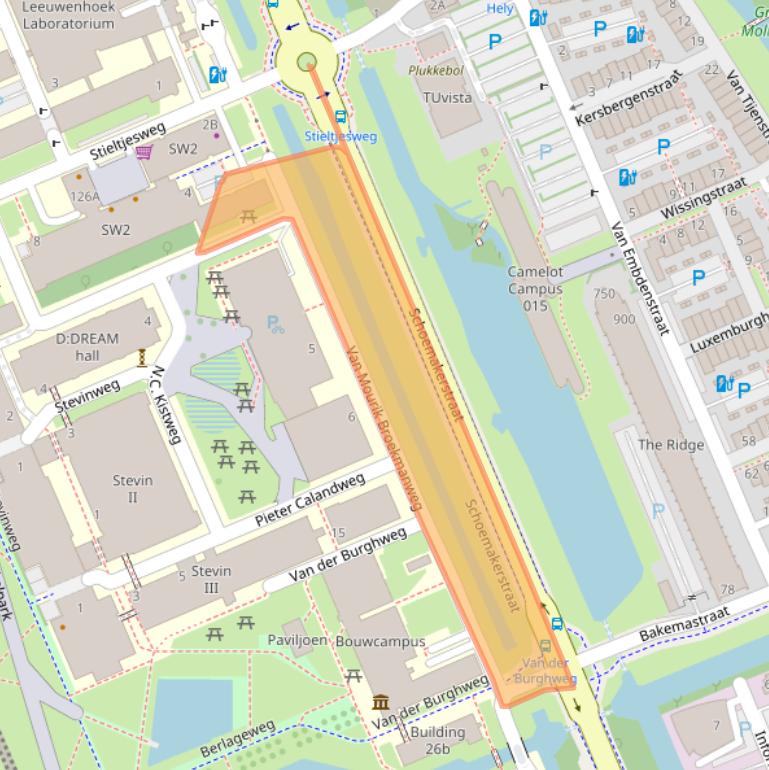 Kaart van postcodegebied 2628CL.