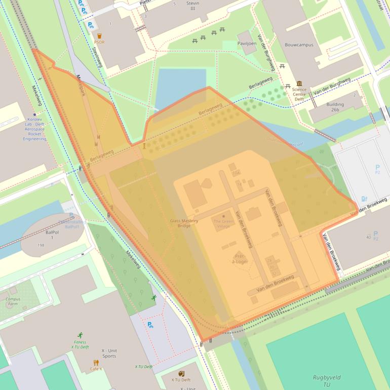 Kaart van postcodegebied 2628CR.