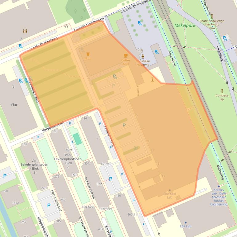 Kaart van postcodegebied 2628CT.