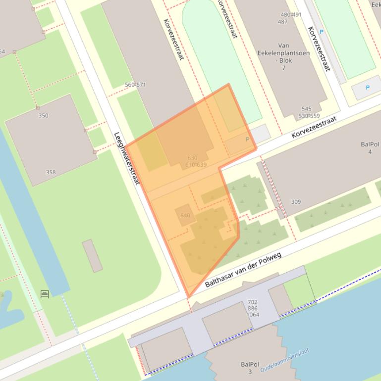 Kaart van postcodegebied 2628CV.