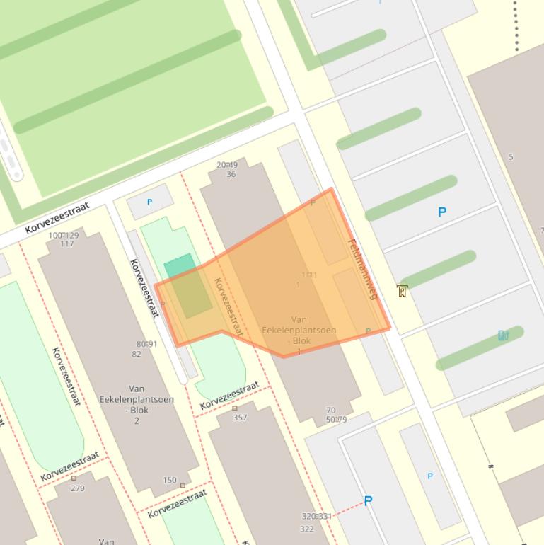 Kaart van postcodegebied 2628DA.