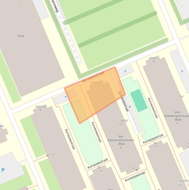 Kaart van postcodegebied 2628DE.