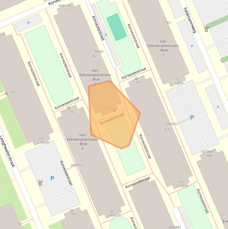 Kaart van postcodegebied 2628DG.