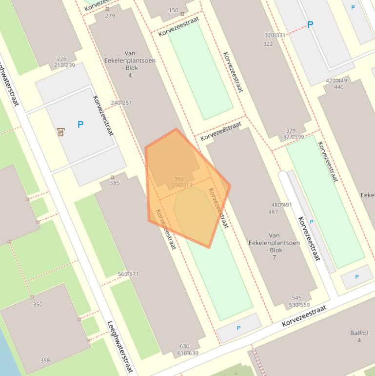 Kaart van postcodegebied 2628DN.