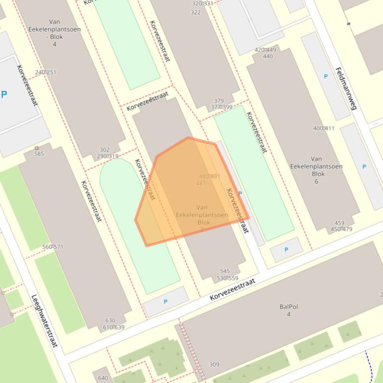 Kaart van postcodegebied 2628DX.