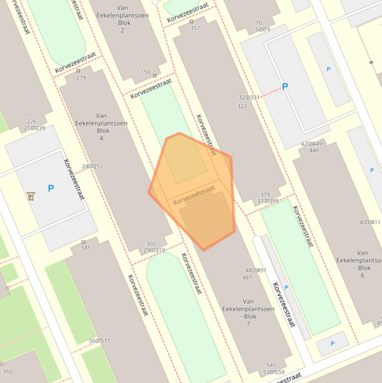 Kaart van postcodegebied 2628DZ.