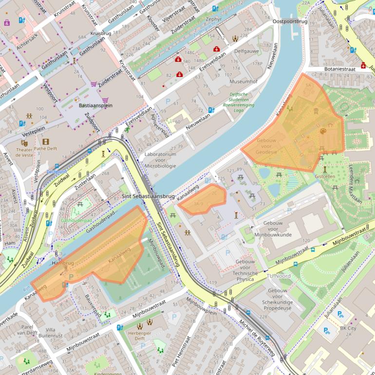 Kaart van postcodegebied 2628EB.