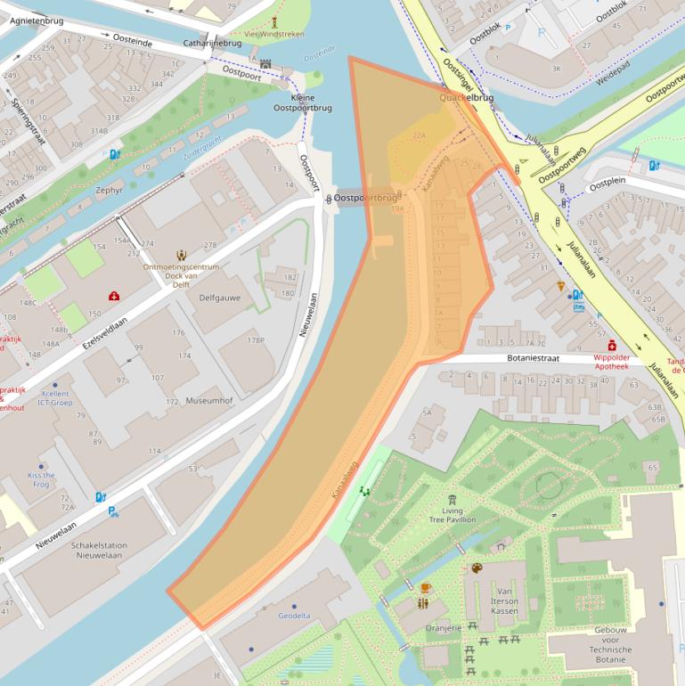 Kaart van postcodegebied 2628EC.