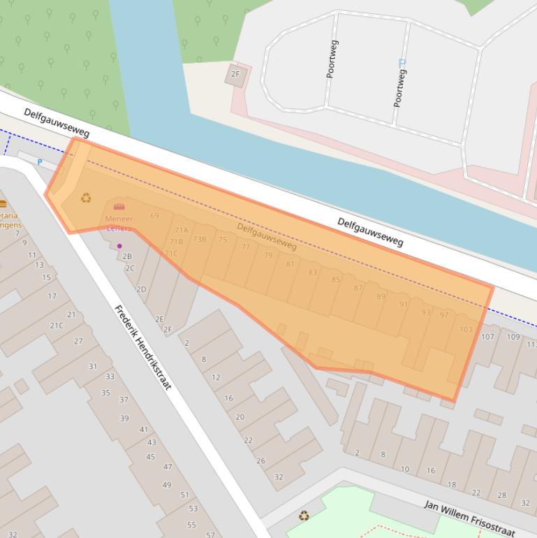Kaart van postcodegebied 2628EJ.