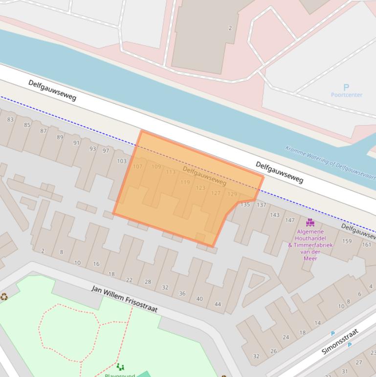 Kaart van postcodegebied 2628EK.