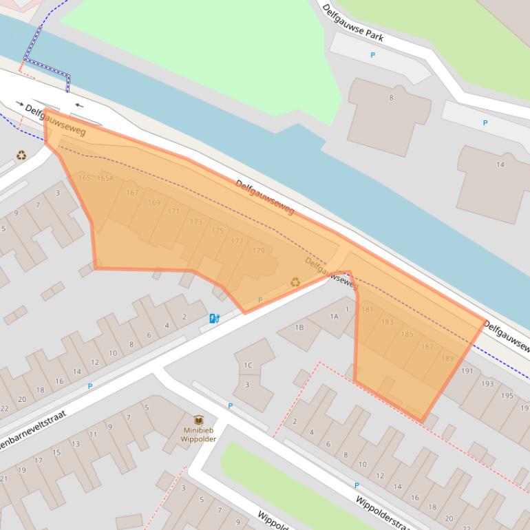 Kaart van postcodegebied 2628EM.