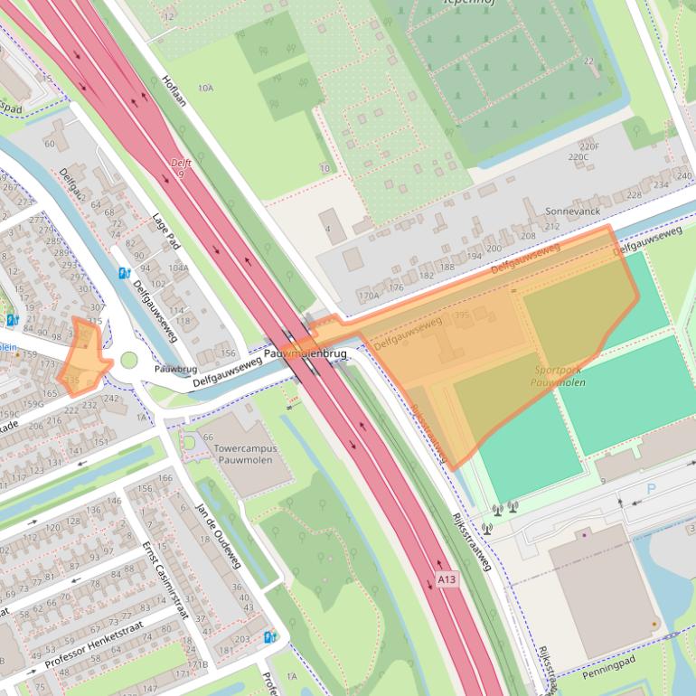 Kaart van postcodegebied 2628ET.