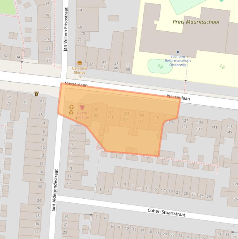 Kaart van postcodegebied 2628GD.