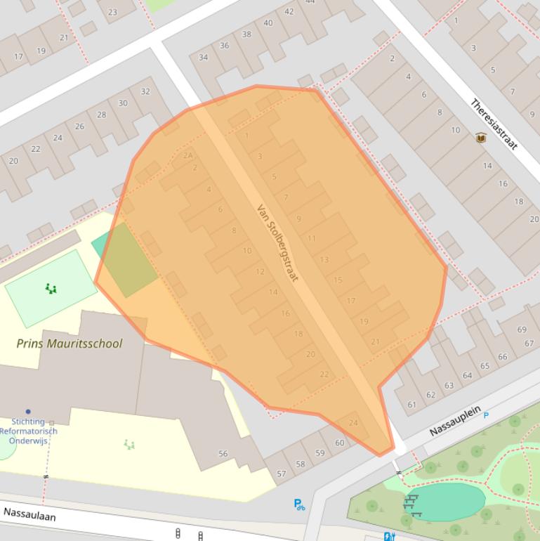 Kaart van postcodegebied 2628GL.