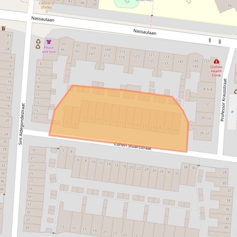 Kaart van postcodegebied 2628HT.