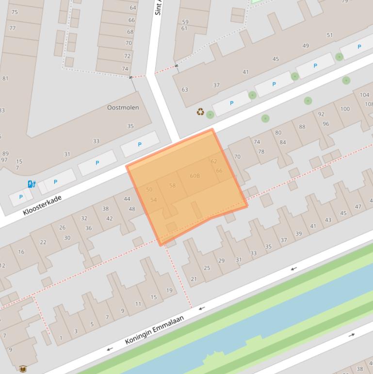 Kaart van postcodegebied 2628JC.