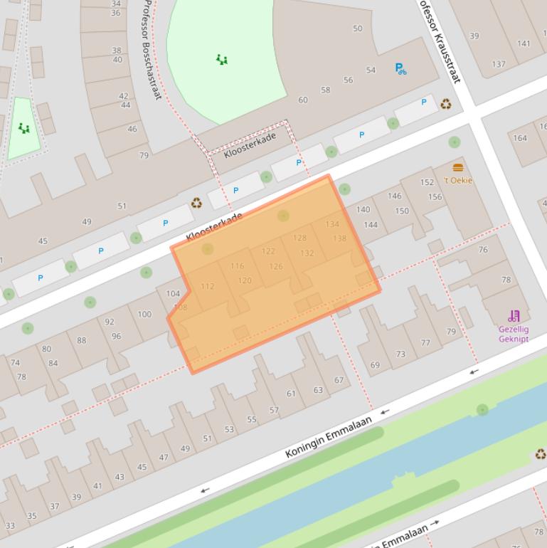 Kaart van postcodegebied 2628JE.