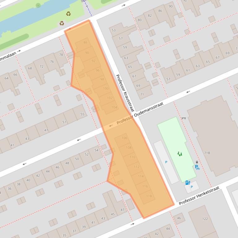 Kaart van postcodegebied 2628JT.