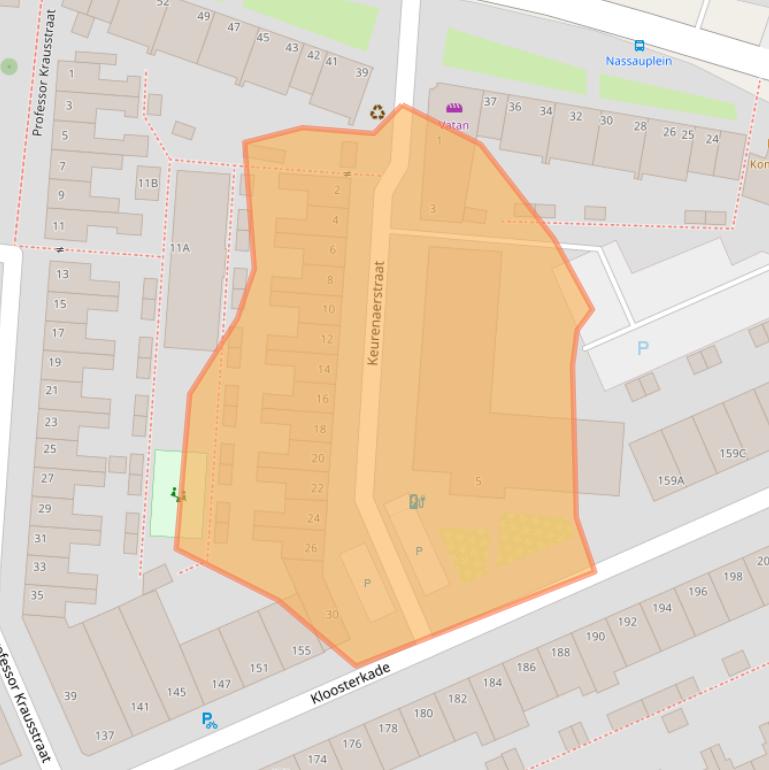 Kaart van postcodegebied 2628JX.