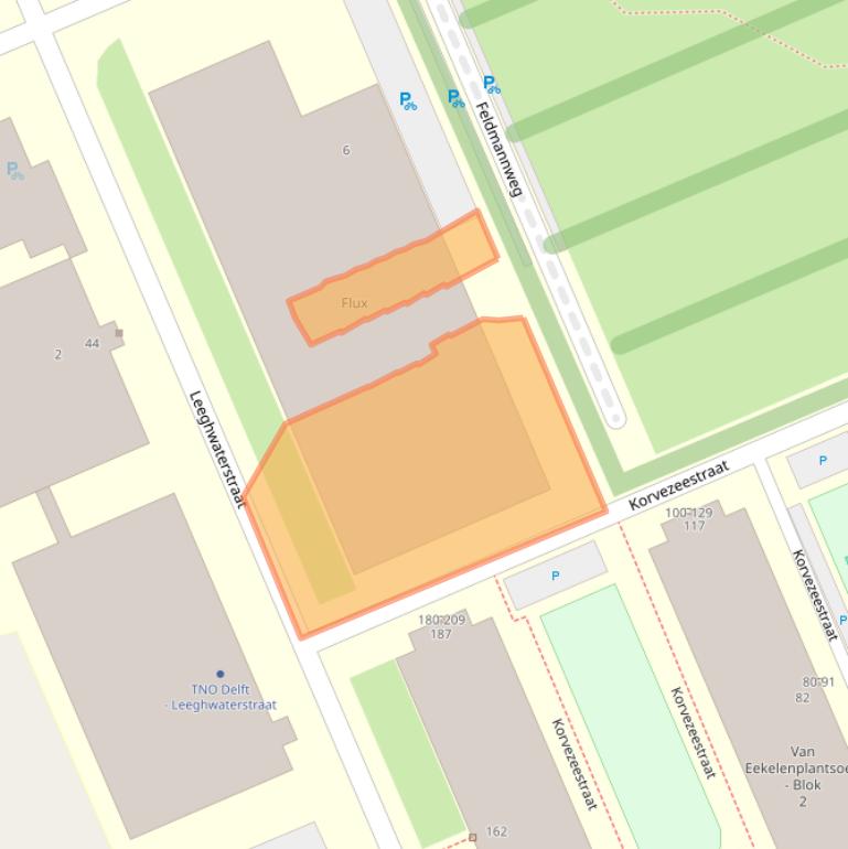 Kaart van postcodegebied 2628KX.