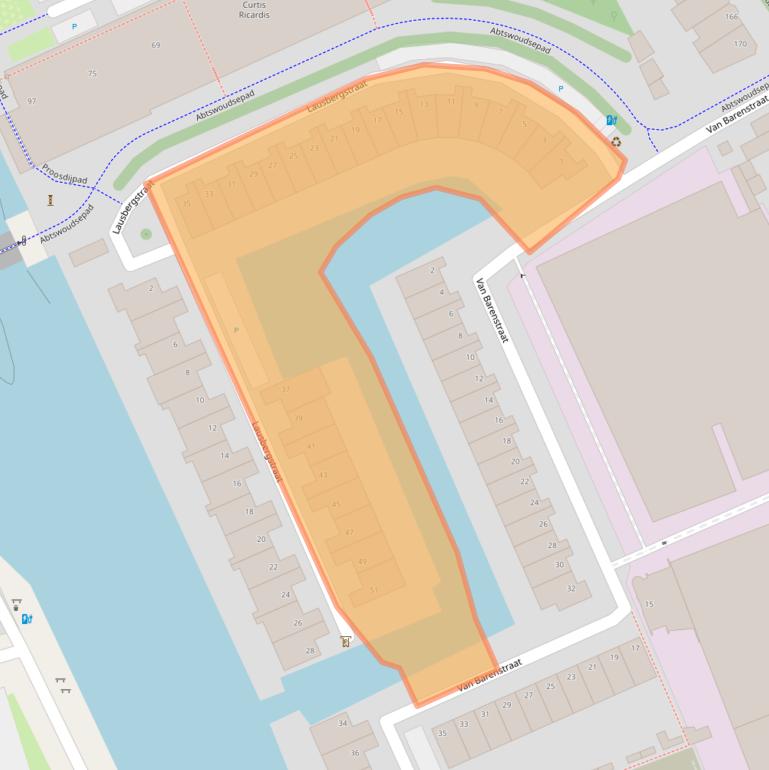 Kaart van postcodegebied 2628LA.