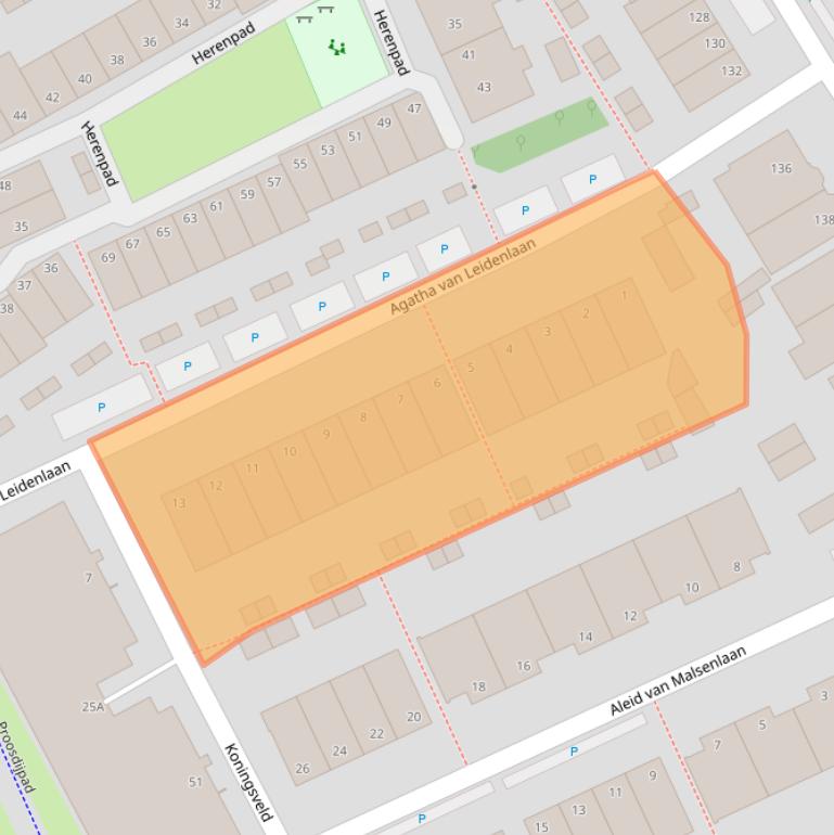 Kaart van postcodegebied 2628LG.