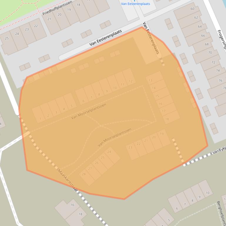 Kaart van postcodegebied 2628MC.