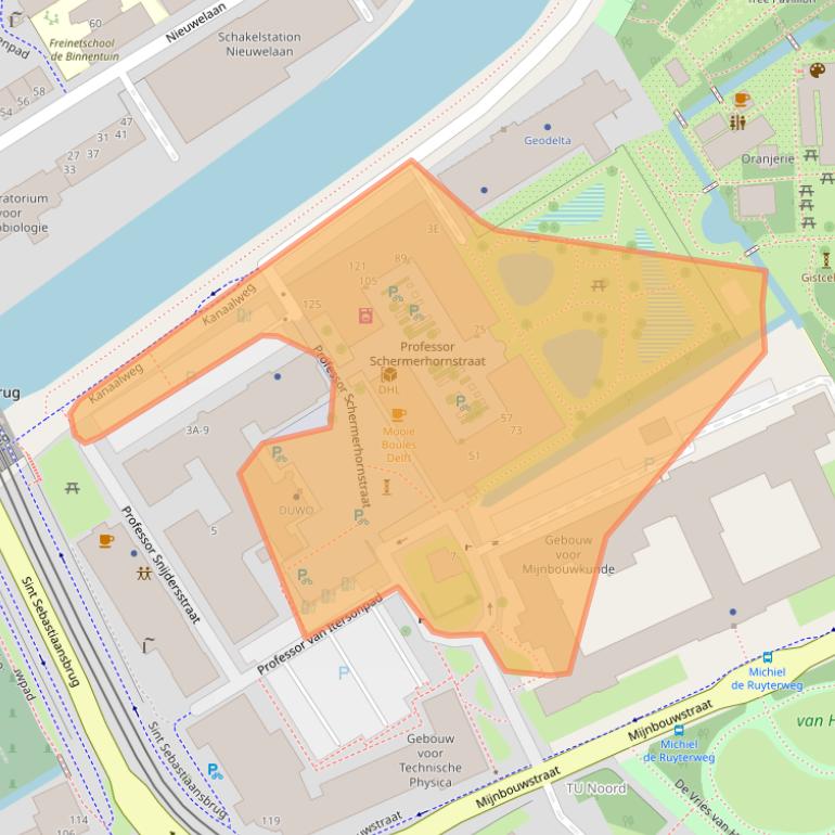 Kaart van postcodegebied 2628PZ.