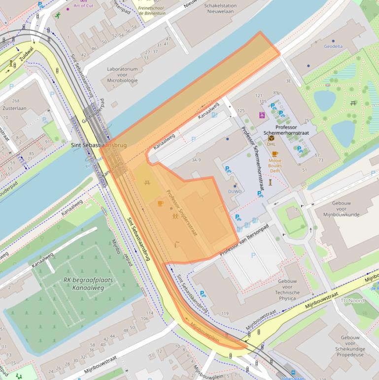 Kaart van postcodegebied 2628RA.