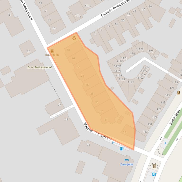 Kaart van postcodegebied 2628RE.