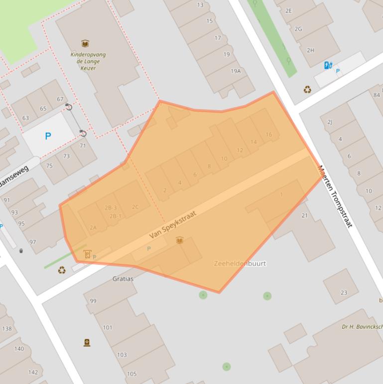 Kaart van postcodegebied 2628RG.