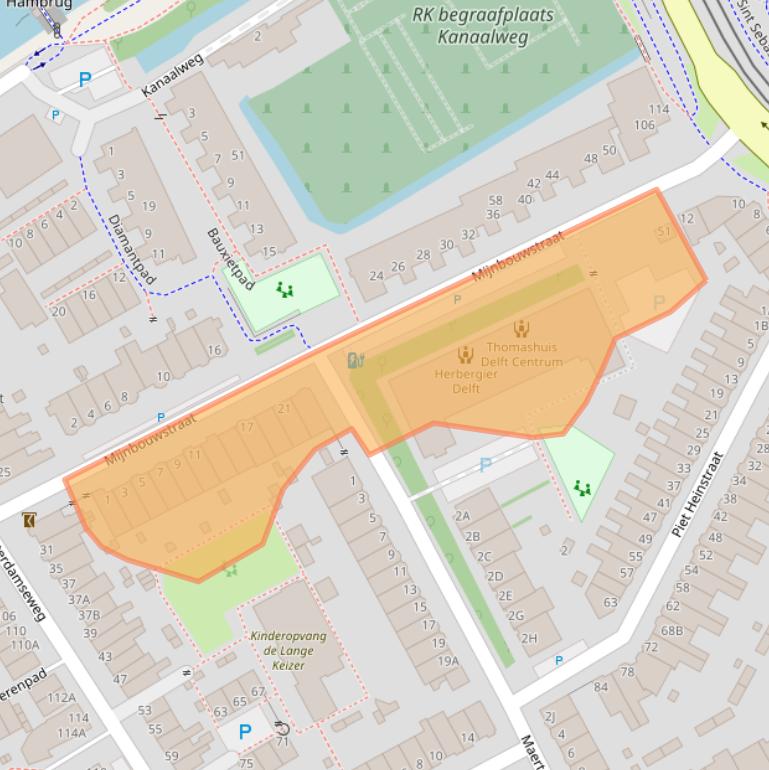 Kaart van postcodegebied 2628RV.
