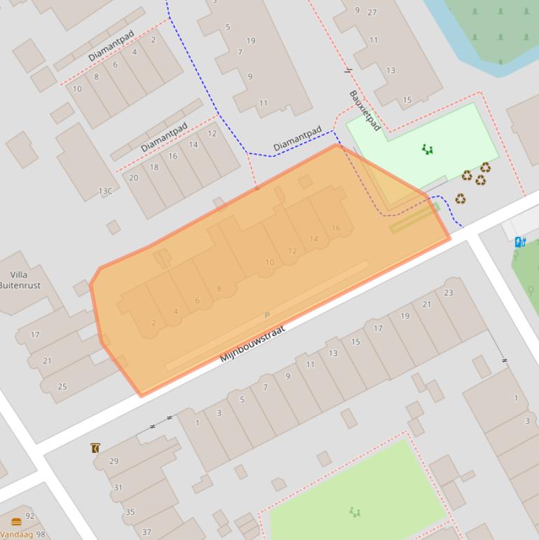 Kaart van postcodegebied 2628RW.