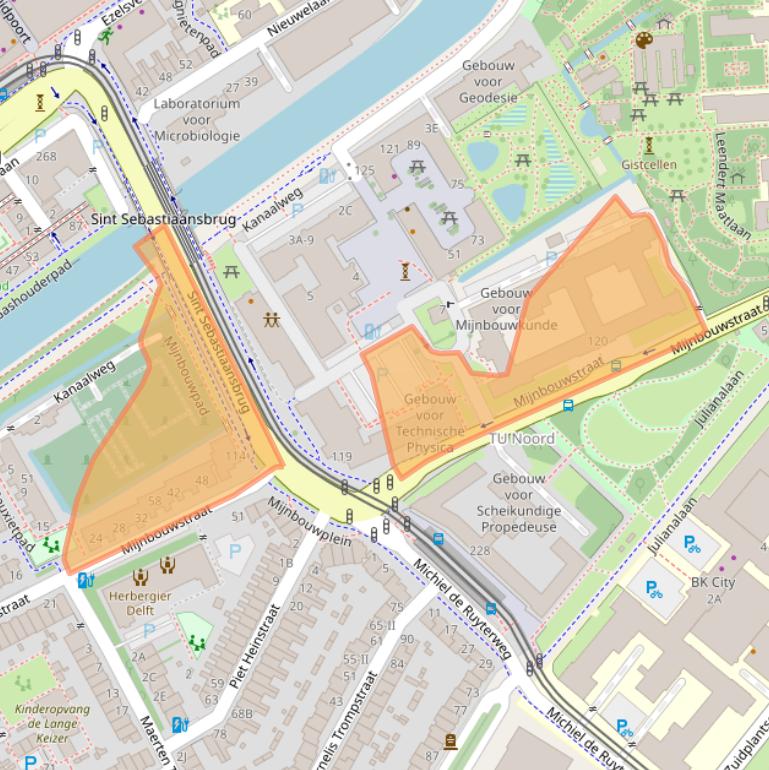 Kaart van postcodegebied 2628RX.