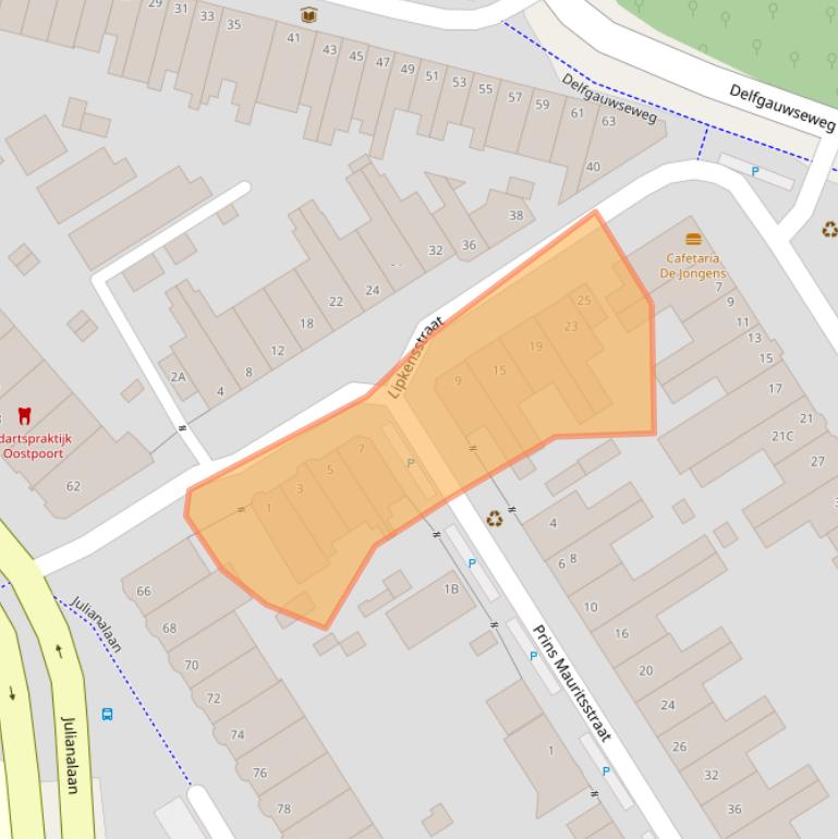 Kaart van postcodegebied 2628SL.