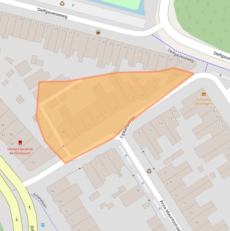 Kaart van postcodegebied 2628SM.