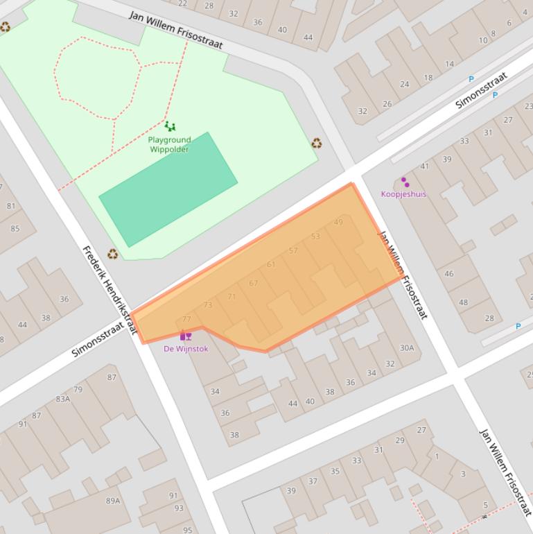 Kaart van postcodegebied 2628TE.