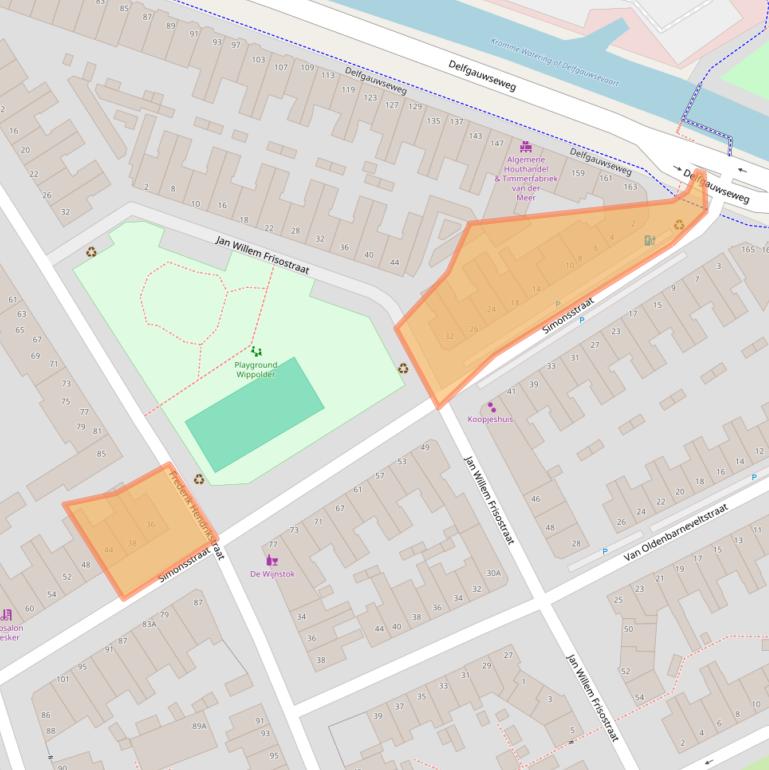 Kaart van postcodegebied 2628TH.