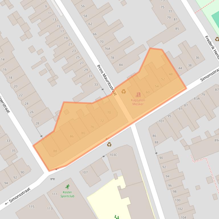 Kaart van postcodegebied 2628TJ.