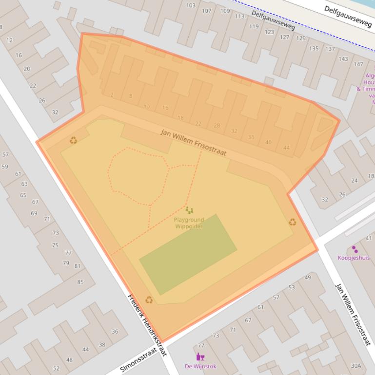 Kaart van postcodegebied 2628TN.
