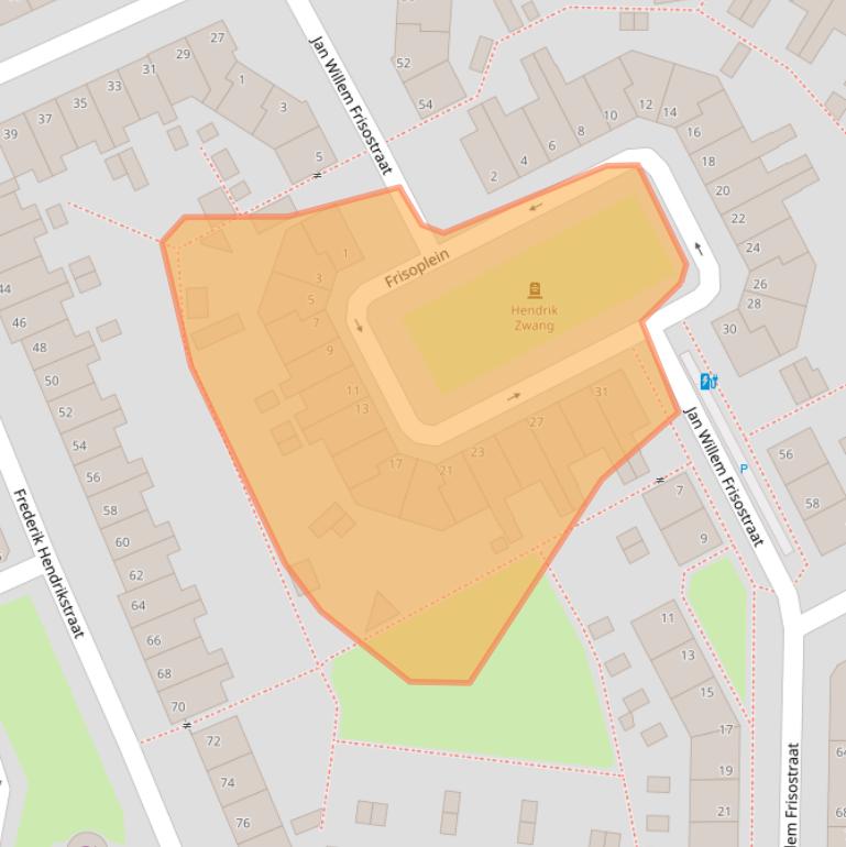 Kaart van postcodegebied 2628TZ.