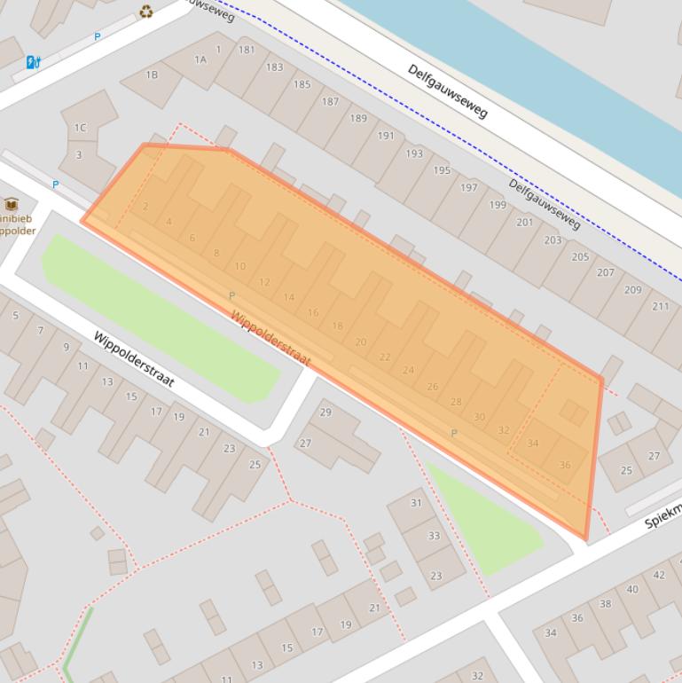 Kaart van postcodegebied 2628VC.