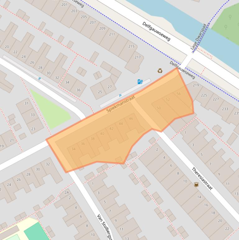 Kaart van postcodegebied 2628VG.