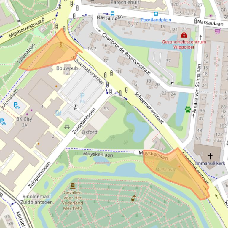 Kaart van postcodegebied 2628WB.