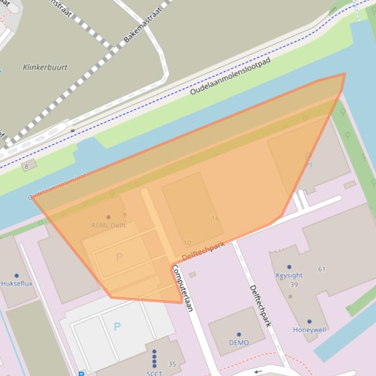 Kaart van postcodegebied 2628XK.