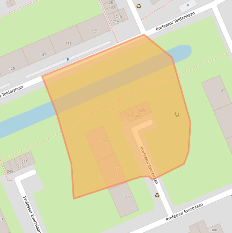 Kaart van postcodegebied 2628XW.
