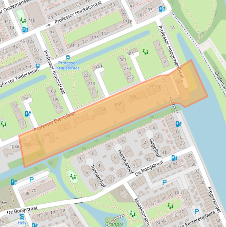 Kaart van postcodegebied 2628XZ.