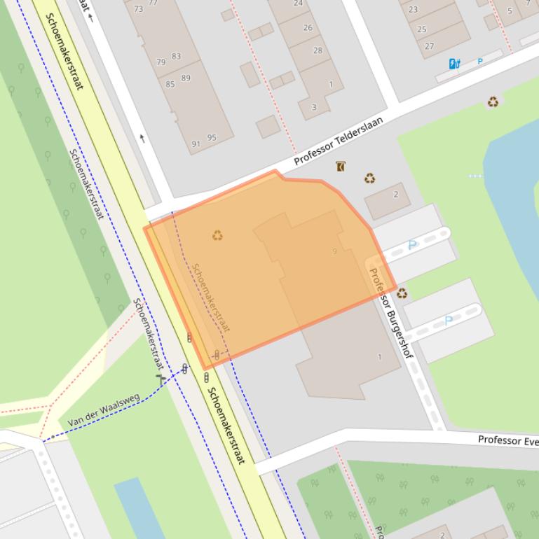 Kaart van postcodegebied 2628ZB.