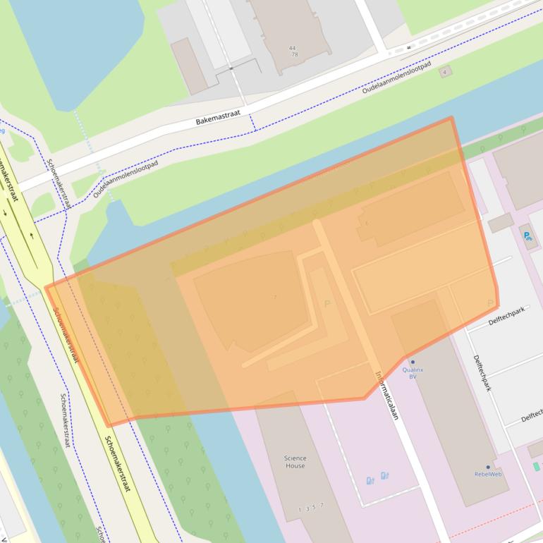 Kaart van postcodegebied 2628ZD.